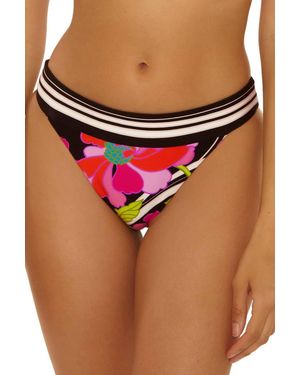 Trina Turk Bougainvillea Banded Hipster Bikini Bottom - Red