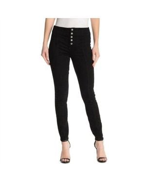 Blank NYC High Rise Exposed Buttons Denim Skinny Jeans - Black