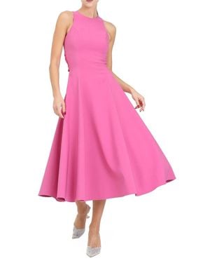 SANTAS High-Neck Flared Dress - Pink