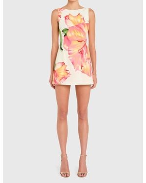 Amanda Uprichard Francie Open-Back Sleeveless Romper - Orange