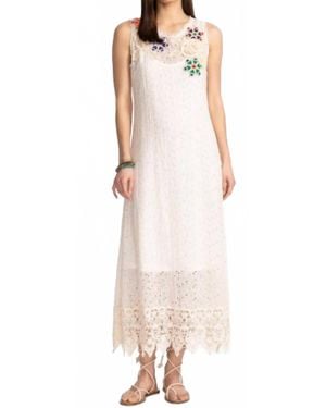 Johnny Was Nydia Applique Dress - Natural