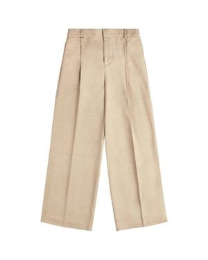 Fay Classic Two-Pinch Pants With Straight Leg Design - Natural