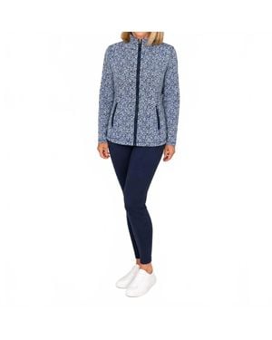 Lulu-B Animal Print Zip Jacket - Blue