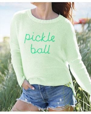 Wooden Ships Pickleball Crew Cotton Sweater - Green