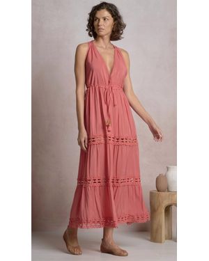 Elan Flowy Vneck Maxi Dress - Red