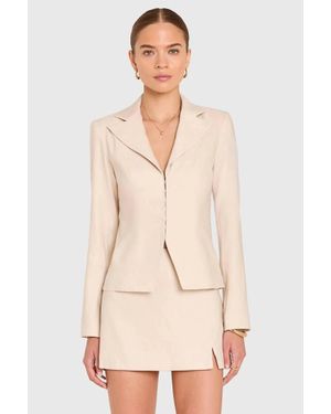 Amanda Uprichard Alana Tailored Blazer Jacket - Natural
