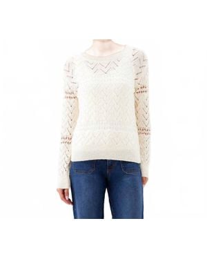 Karen Kane Knit Crochet Sweater - Blue
