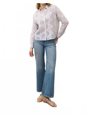 0039 Italy Lucy Striped Blouse - Blue
