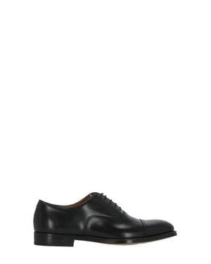 Doucal's Smooth Leather Lace-Up Shoes - Black
