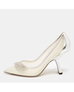 Nicholas Kirkwood Leather And Mesh Monstera Pumps - Natural