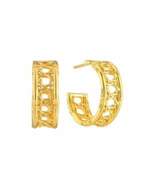 Capucine de Wulf Veranda Caning Medium Hoop Earrings - Metallic