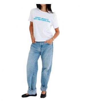 Sunny Somewhere Saint Moritz Switzerland Everyday Tee - Blue