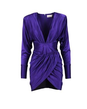Alexandre Vauthier Short Batwing Dress - Purple