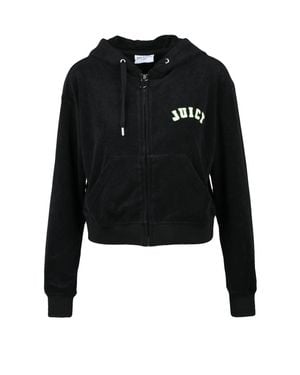 Juicy Couture Cropped Sponge Hoodie - Black