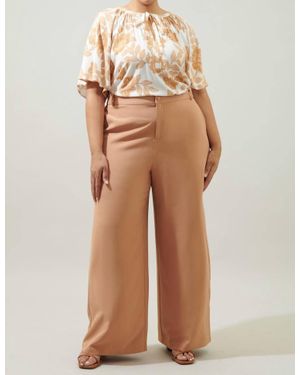 Sugarlips Belted Wide Leg Pants - Natural