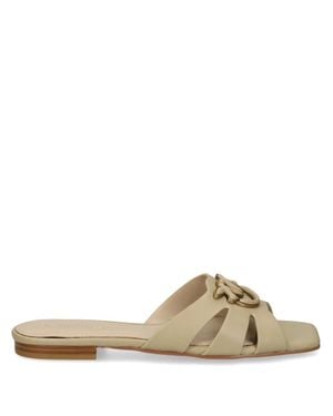 Pinko Marli 09 Cut-Out Leather Mules - Multicolor