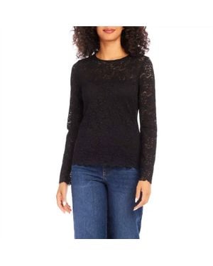 Karen Kane Long Sleeve Lace Top - Black
