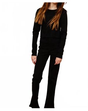 Theme Girls Lucy Long Sleeve Not-So-Crop Top - Black