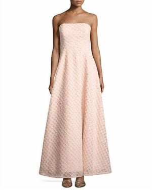 Nicole Miller Strapless Patterned Gown - Pink