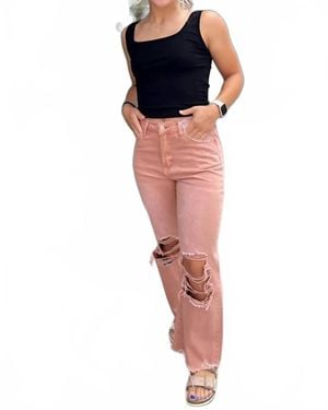 VERVET BY FLYING MONKEY Leslie Vervet 90S Vintage Crop Flare Jeans - Blue