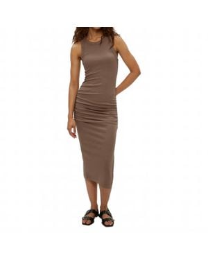Michael Stars Wren Ribbed Midi Dress - Brown