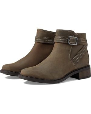 Clarks Maye Strap 26168052 Boots Dark Taupe Leather Ankle Bootie Gal45 - Brown