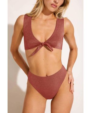 Vitamin A Cassia Crop Bikini Top - Red
