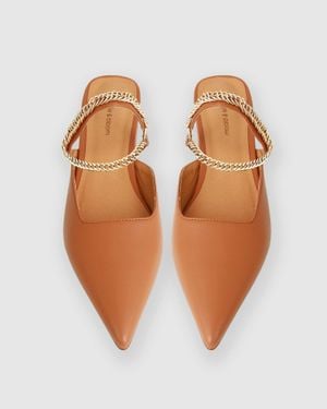 Belle & Bloom On The Go Leather Flat - Brown