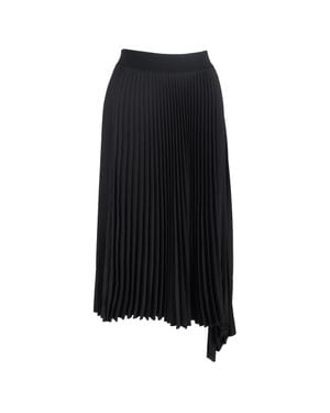JOSEPH Pleated Midi Asymmetric Skirt - Black