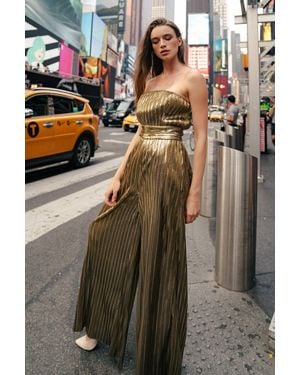 TRUEDAMES Party Just For Me Woven Jumpsuit - Metallic