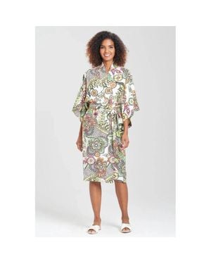 Natori Peizuri Robe Champagne Relaxed Fit Tie Waist Sleepwear Ddr2457 - Multicolor