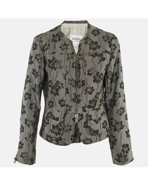 Armani Collezioni Floral Jacquard Jacket - Green