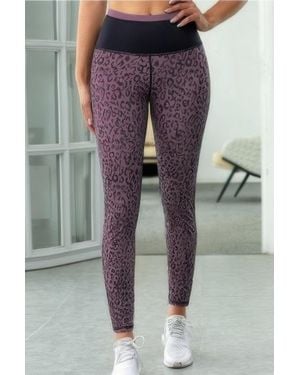 TRUEDAMES Leopard Print Activewear Leggings - Gray