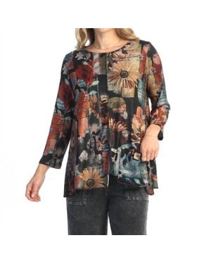 Jess & Jane Lisa French Brushed Knit Top - Black