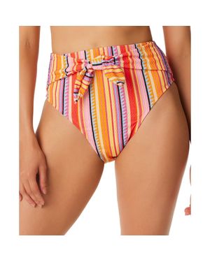 Jessica Simpson Metallic High-Waist Swim Bottom Separates - Orange