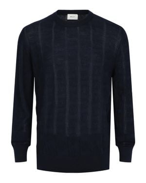 Bally Vertical-Pattern Cashmere Sweater - Blue