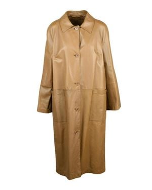 Salvatore Santoro Leather Duster Coat - Natural