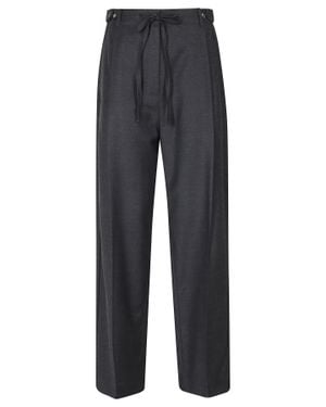 Tela Wool-Blend Cropped Wide-Leg Pants - Blue