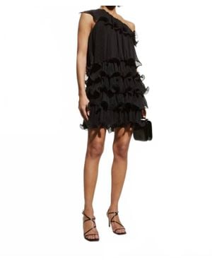 MILLY Ruffle Mini Dress - Black