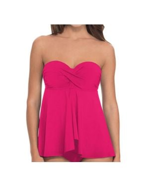 Gottex D-Cup Bandeau Fly Away Tankini Top - Pink