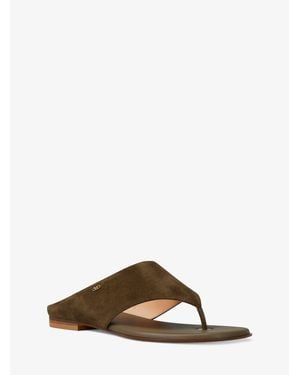 Michael Kors Alster Suede Thong Sandal - Brown