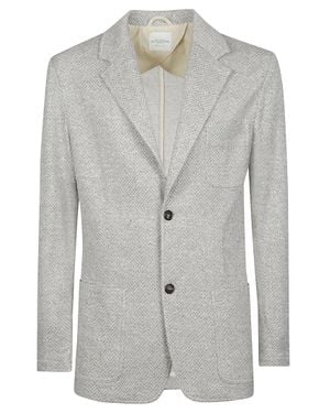 Ballantyne Cotton-Blend Herringbone Single-Breasted Blazer - Gray