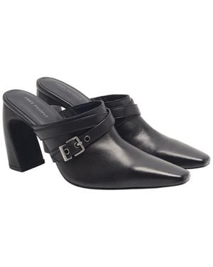 Free People Date Night Leather Mule - Black