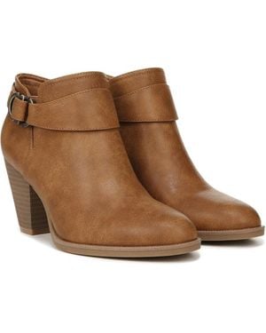 Dr. Scholls Kickstart Western Booties 8 Stacked Block Heel Zpo756 ,8) - Brown
