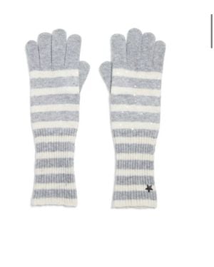 Jocelyn Heaven Striped With Sequins Gloves - Multicolor