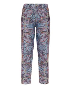 Philipp Plein Denim Pants Mom Fit Crystal Colorful Circus - Blue