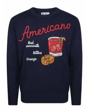 MC2 Saint Barth Deep Drink Americano Graphic Sweater - Blue