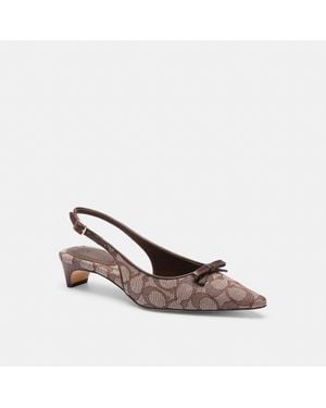 COACH Bow Slingback Heel - Brown