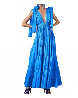 erika pena blue dress Erika Pena Lily Halter Maxi Dress In Blue -Small