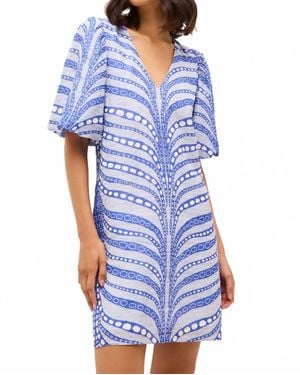 Marie Oliver Kiki V-Neck Mini Dress - Blue